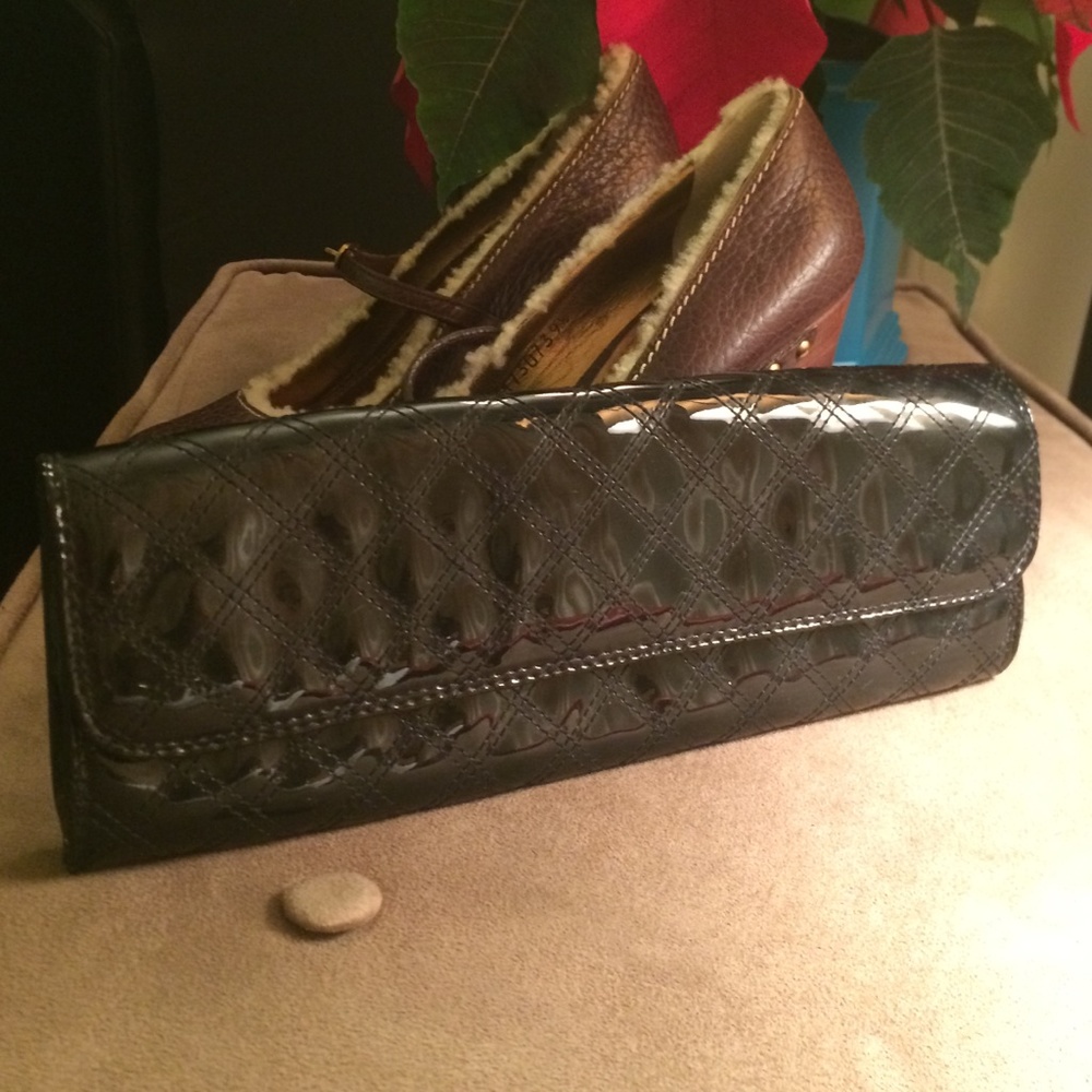 GAP quilted patent clutch